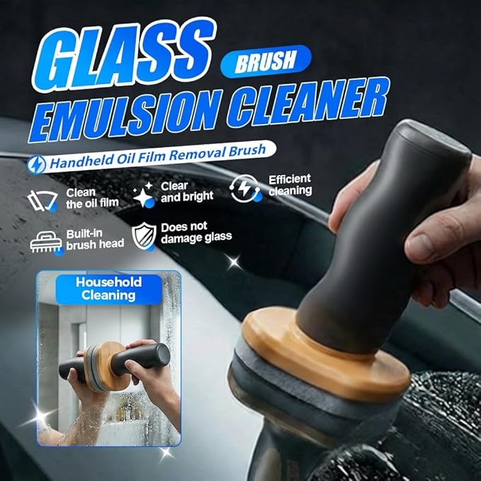 2025 Handheld Glass Oil-Film Remover, New Upgrade Emulsion Cleaner Glass Cleaning Board, Automotive Oil Film Cleaning Brush for Car Windows (3)