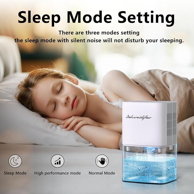 Dehumidifier 1800ML 63OZ Small Dehumidifier for Home 230 Ft² Safety Dehumidifiers Adjustable 10 Color Lights 5 Timers 3 Setting Modes Auto Shut Off Protection Low Noise For Bedroom Bathroom