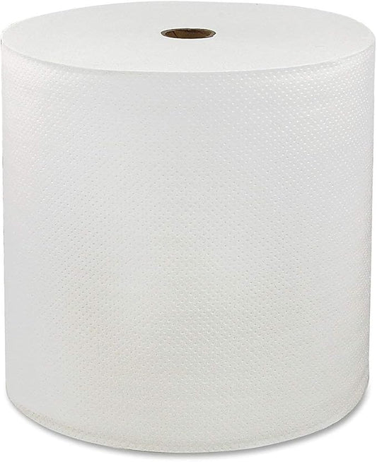 Genuine Joe Hardwound Roll Towels, White, 7" x 600', 6 Count