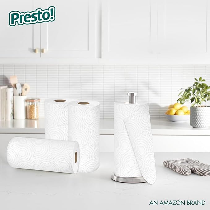 Presto! Paper Towels, 128 Sheet, 6 Rolls | Flex-a-Size | Family Roll | 3 Packs of 2 | White