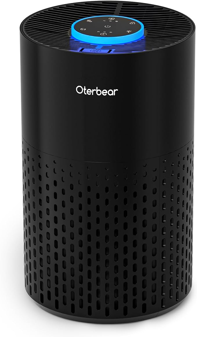 Air Purifiers for Home Bedroom Up to 1250 Ft² - H14 HEPA Air Purifier with Aroma & Sleep Mode - 24dB Small Room Air Purifier for Allergies, Smoke, Dust, Pollen, Pet Dander,4000B,Black