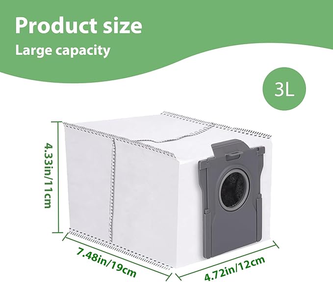 10 Pack 3.2L Replacement Vacuum Cleaner Dust Bags Compatible with Dreame X50 Ultra/L10s Pro Ultra/X30 Ultra/X40 Ultra/L40 Ultra/L10s Ultra Gen2