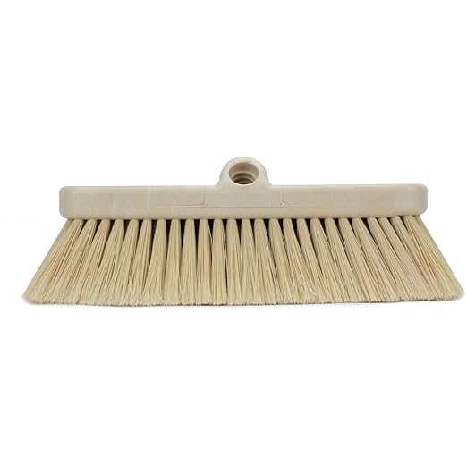 SPARTA 41278EC25 Flo-Thru Plastic Wall Scrub Brush, Equipment Brush With Soft Nylex Bristles For Industrial Kitchens, Hospitals, Commercial Cleaning, 4 Inches, Tan, (Pack of 12)