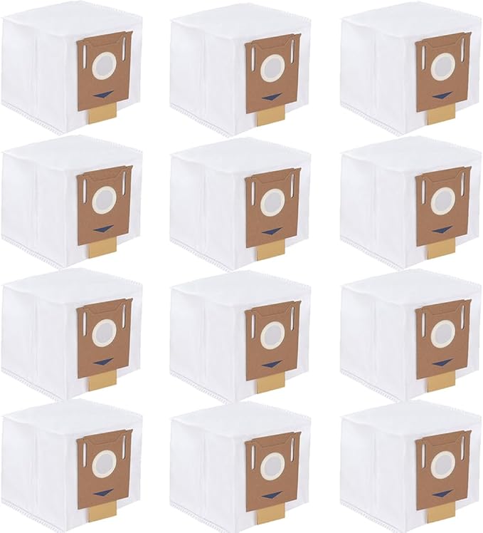 T8 Dust bags for Ecovacs Deebot Ozmo T8/ T8+/ T8 AIVI/ N8 Pro Plus/ N8 Pro/ DX93/ DDX96 Vacuum Cleaner - Fit for Yeedi K781+ Vacuum Bags/ 2.5L Auto-Empty Station Garbage Collection - 12 Pack