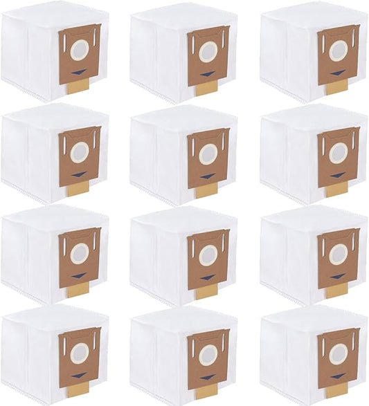 T8 Dust bags for Ecovacs Deebot Ozmo T8/ T8+/ T8 AIVI/ N8 Pro Plus/ N8 Pro/ DX93/ DDX96 Vacuum Cleaner - Fit for Yeedi K781+ Vacuum Bags/ 2.5L Auto-Empty Station Garbage Collection - 12 Pack