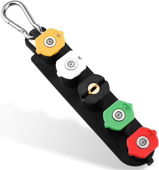 Pressure Washer Spray Nozzle Tip Set with 5 Multiple Degrees Nozzle,1/4" Quick Connect, 2.5 GPM, Rated Up to 4500 PSI (0, 15, 25, 40, 65 Degrees)