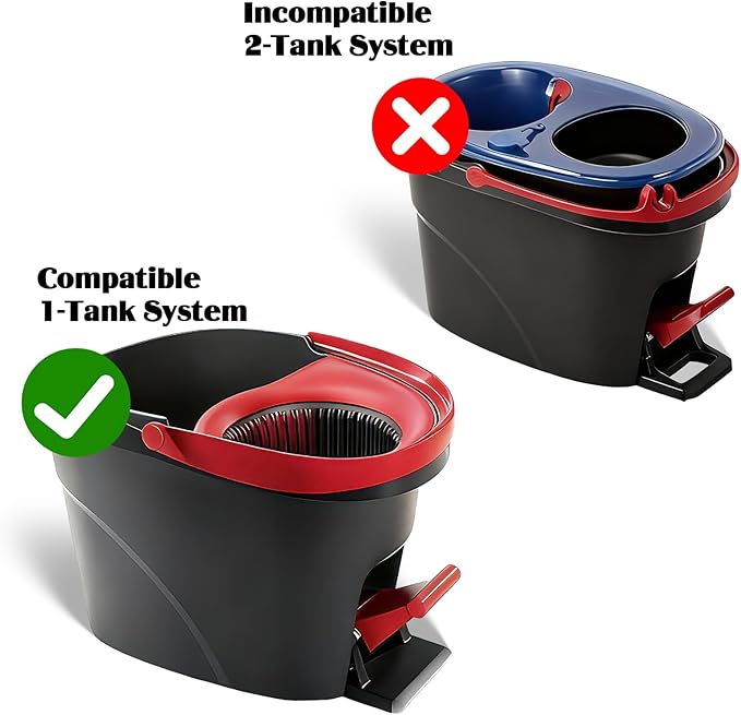 3 Pack Spin Mop Replacement Head for O-Ceda EasyWring 1-Tank System, 3 Microfiber Spin Mops Refills,1 Scrubber Head,1 Triangle Spin Base,Deep Clean,Machine Washable and Easy to Replace