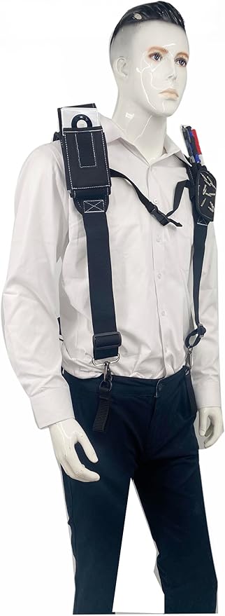 Tool Belt Suspenders for Work Belt Heavy Duty Padded with Magnetic WristBand Attachment Loops for Men