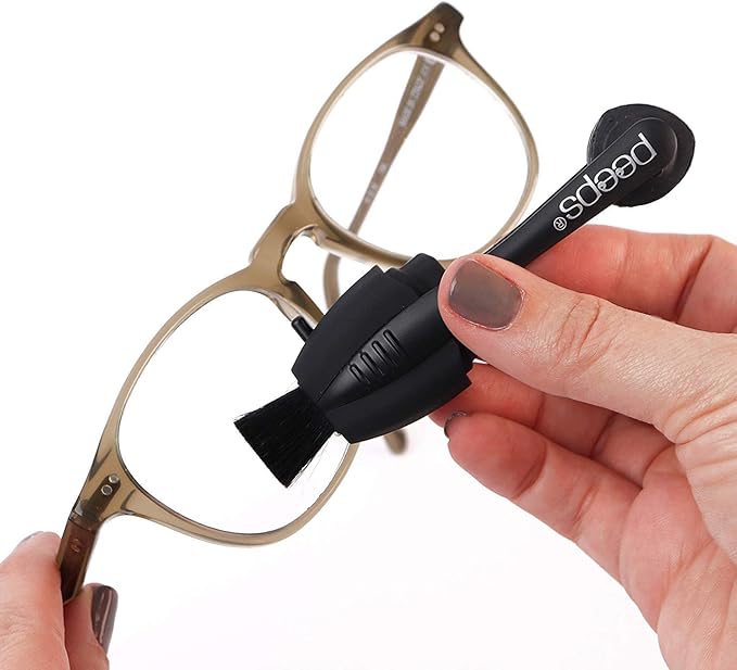 CarbonKlean Peeps Glasses Cleaner - for Eyeglasses, Reading Glasses, and More - Lens Cleaner with Carbon Microfiber Tech - Injected Red - 3 Pack