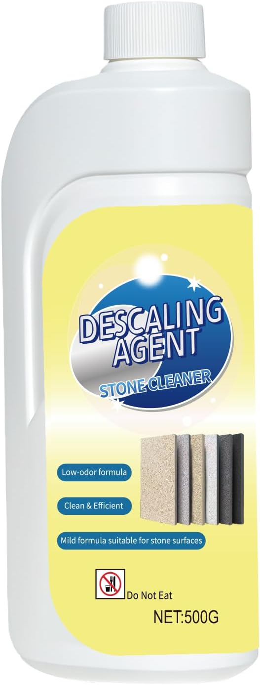 Stone Cleaner & Descaler – Removes Rust, Hard Water Scale, Dirt Buildup & Residue – Safe for Marble, Granite, Porcelain Tile & Concrete – Home, Garden, Office & Exterior Surface Cleaning-1PCS