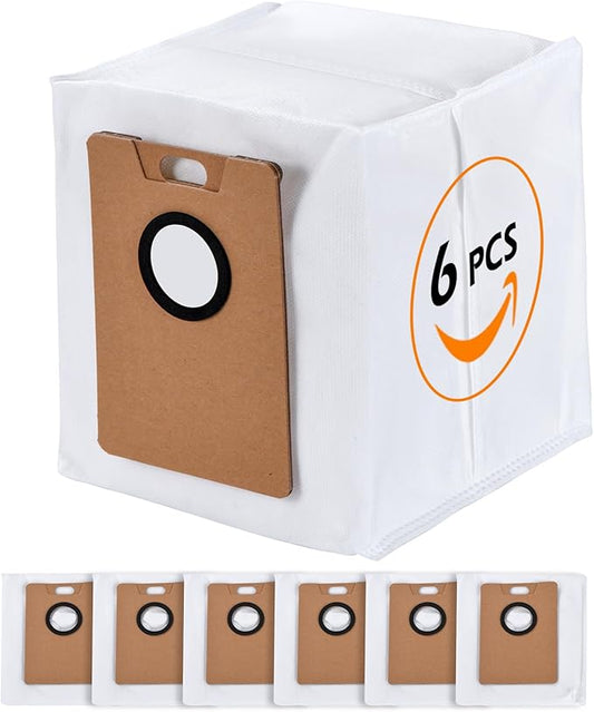 6 Pack Replacement Dust Bags for Tapo RV30 Max Plus/RV20 Max Plus Robot Vacuum - Compatible Vacuum Bags for Robotic Cleaner Accessories, Canister & Upright Vacuums