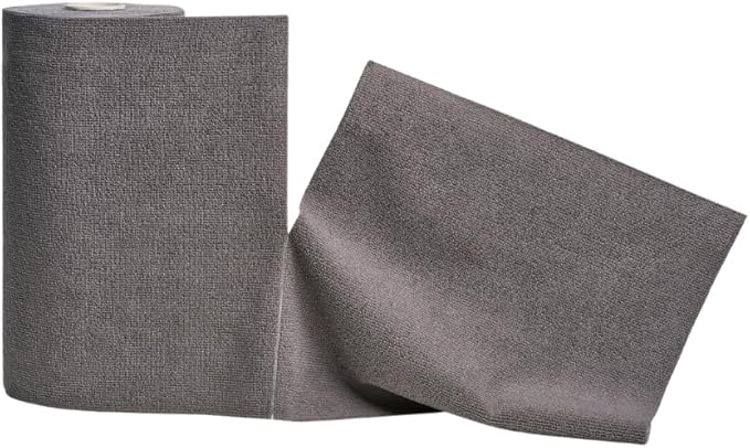 CAMPANELLI Pro Series Utility Microfiber Towel Roll | Lint-Free Multi-Purpose Microfiber Towels Reusable Cleaning Cloths for Home, Garage, Kitchen and Car Detailing | 50 Count - Gray