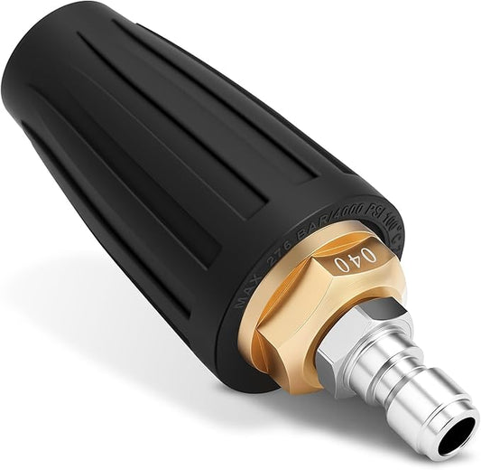 Turbo Nozzle Pressure Washer, Premium 4000 PSI Max Rotating Pressure Washer Nozzle Tips with 1/4 Quick Connect for Cleaning Driveway, Brick, Concrete, Patio, Vinyl Surface, 4.0 GPM 4.0 Orifice