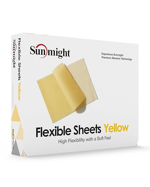 Sunmight 800G Grip 25 Flexible Sanding Sheets - Premium Aluminum Oxide - Flexible Sandpaper Film Backing - Ceramic Alumina Grit - Sandpaper for Wood, Metal, Plastic & Automotive