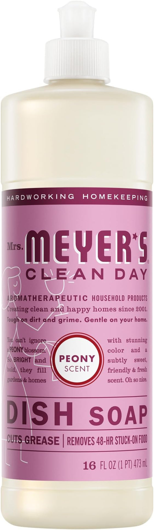 MRS. MEYER'S CLEAN DAY Liquid Dish Soap, Peony, 16 fl. oz