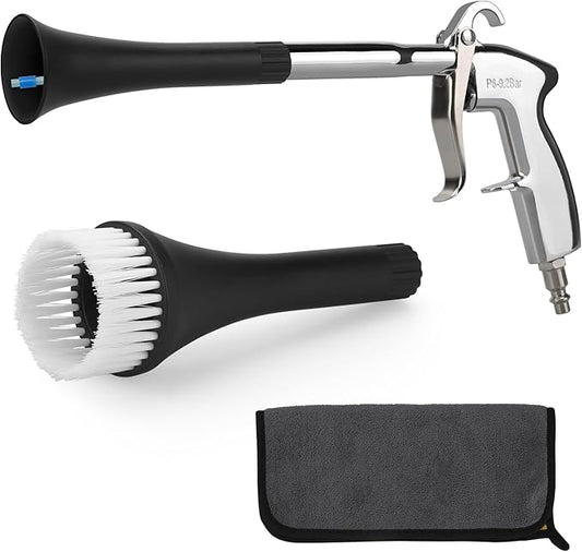 MYPIN Car Cleaning Gun, 6-9.2Bar, High Pressure Air Blow Gun with 2 Set Nozzle&Towel, Interior Car Cleaning for Vehicle Upholstery Carpet Seat