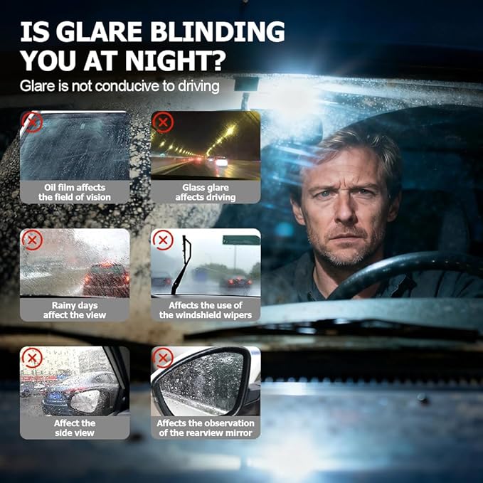 q4 Glass Cleaner, 2026 New Glass Emulsion Oil Film Purification for Glasses Surfaces, Multi‑Surface Oil Film Cleaning Brush for Auto & Household Glass – Glass Cleaning Board (2Pcs)