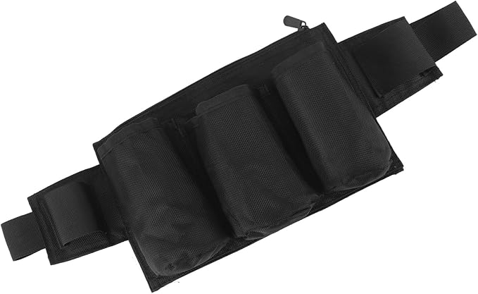 Garden Tool Belt with 6 Pockets & 2 Straps, Waterproof 600D Oxford Fabric, Adjustable Gardening Tool Pouch, Gardening Waist Bag for Outdoor, Camping, Gardening, Cleaning, Housekeeping (Black)