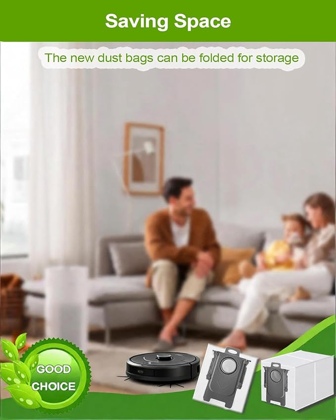 ApexOne 18 Pack Dust Bags for Roborock QV 35A/Qrevo S5V/Saros 10/10R/Q Revo/Qrevo S/Qrevo Pro/Qrevo MaxV/Qrevo Master/Qrevo Plus/S8 Max Ultra/S8 MaxV Ultra/Qrevo Slim Vacuum Cleaner, 3.2L Capacity