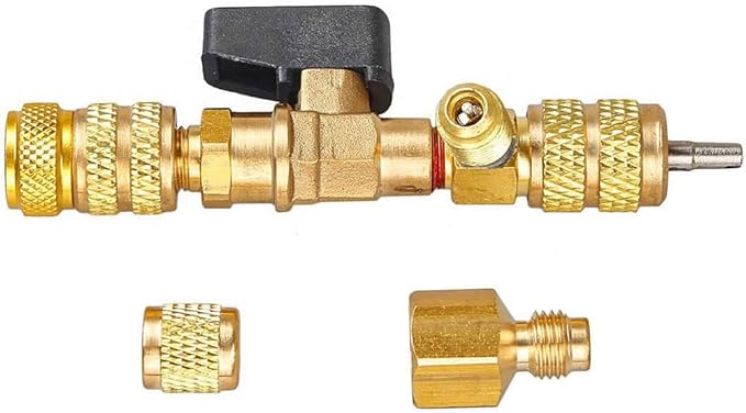 HVAC Valve Core Remover Installer with Dual Size SAE 1/4 & 5/16 Port Air Conditioning Line Repair Tools for R22 R410A