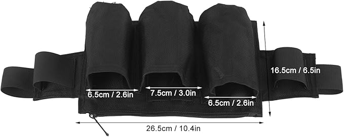 Garden Tool Belt with 6 Pockets & 2 Straps, Waterproof 600D Oxford Fabric, Adjustable Gardening Tool Pouch, Gardening Waist Bag for Outdoor, Camping, Gardening, Cleaning, Housekeeping (Black)