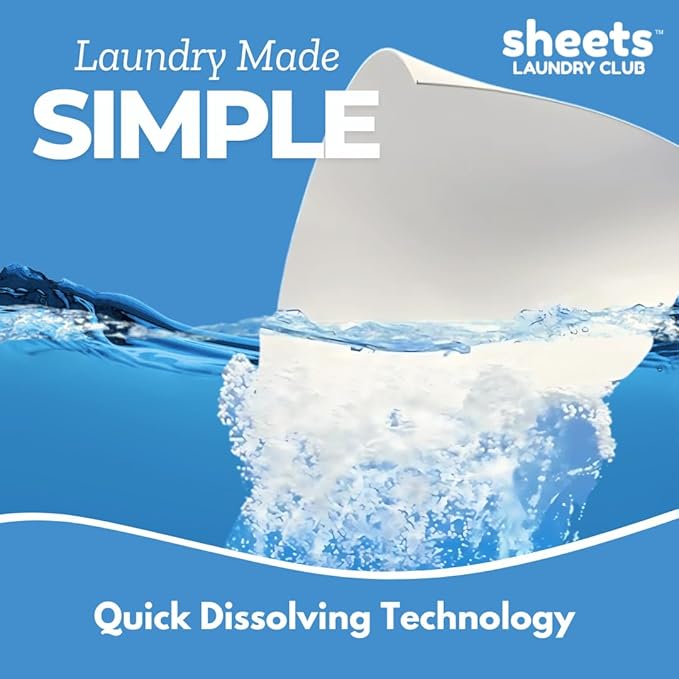 Sheets Laundry Club - Liquidless Laundry Detergent Sheets, 400 Loads - Fresh Linen Scent, Eco-Friendly, Quick-Dissolving Formula, Hypoallergenic, Septic Safe, Plastic-Free Packaging - 200 Sheets