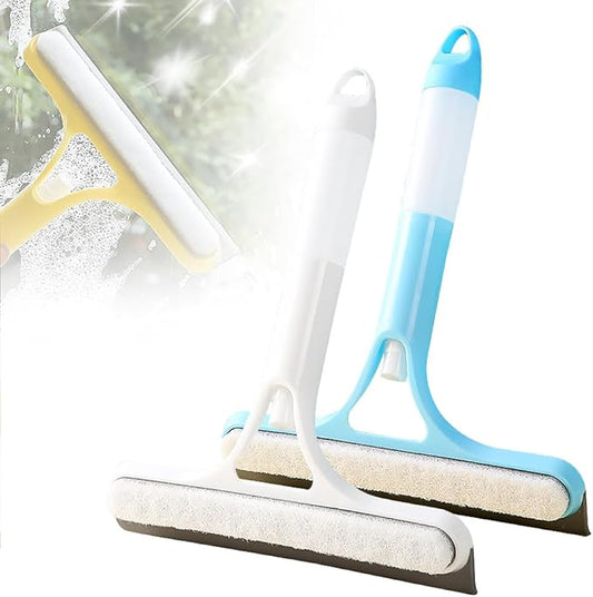 3 in 1 Window Cleaning Scraper, 3 in 1 Squeegee for Window Cleaning, All Purpose Window Cleaner Tool for Windows, All-Purpose Window Cleaner Tools (White+Blue)