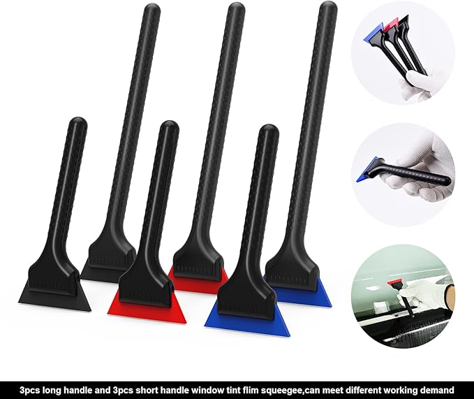 EHDIS Window Tint Tools Mini Quarter Window Squeegee Kit Different Hardness Small Squeegee for Installing Window Film,Vinyl Wrap Tools for Car Wrapping,Window/Mirrors Cleaning