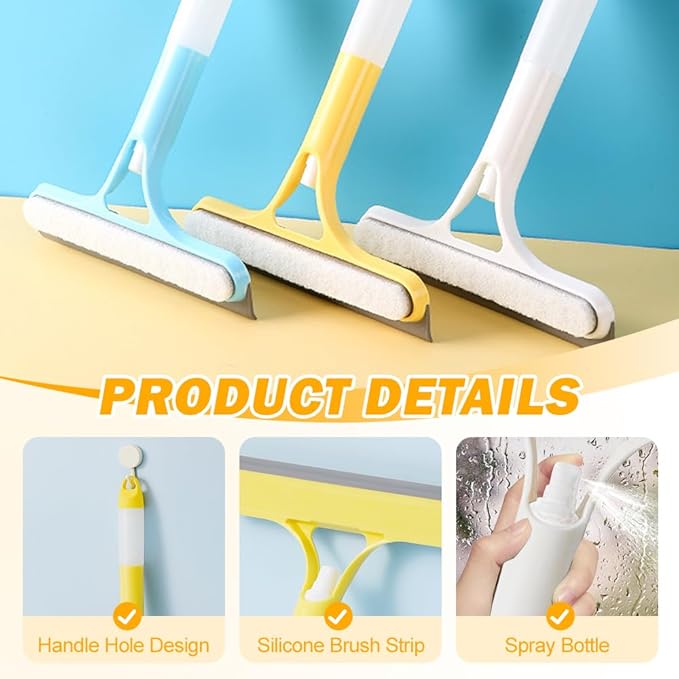 3 in 1 Window Cleaning Scraper, 3 in 1 Squeegee for Window Cleaning, All Purpose Window Cleaner Tool for Windows, All-Purpose Window Cleaner Tools (Yellow)