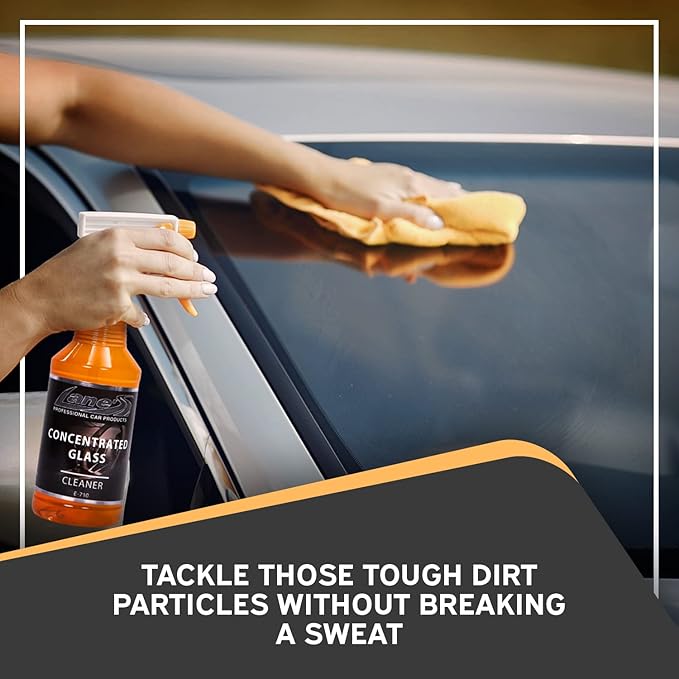 LANE'S Concentrated Auto Glass Cleaner | Tint-Safe Car Windshield, Window Cleaner | Removes Automotive Smoke Film, Fingerprints, & Smudges | Streak-Free, Safe for All Glasses | 128oz