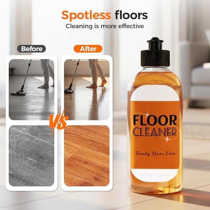 Powerful Stain Removing Floor Cleaner - All-Surface Acid Free Concentrated Formula Enzyme Floor Cleaner for Mopping & Spraying Hardwood, Tile, Vinyl & Laminate Floors | Pet-Safe & Streak-Free (2PCS)