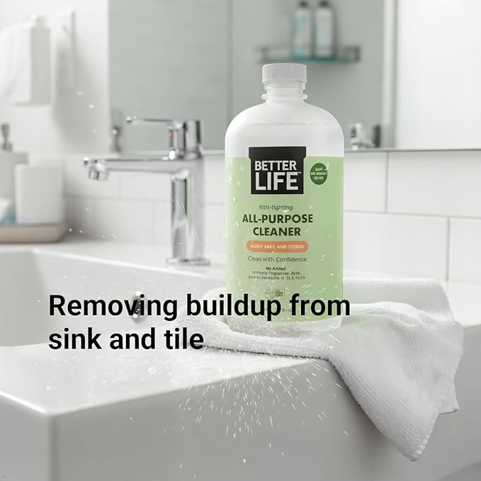 Better Life All Purpose Cleaner - Multipurpose Home and Kitchen Cleaning Spray for Glass, Countertops, Appliances, Upholstery & More - Multi-surface Spray Cleaner - 24oz (Pack of 2) Clary Sage/Citrus