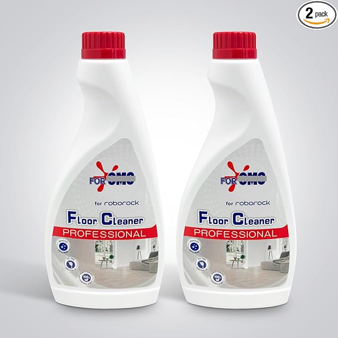 Floor Cleaning Solution 2 Bottles Refill, Fresh Scent, Compatible with Roborock Series & All Robot Vacuums, Eco-Safe, Streak-Free Formula for Hard Floors, Pet & Kid Friendly