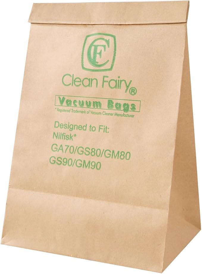 CF Clean Fairy Vacuum Cleaner Dust Bags Compatible With Nilfisk TELLUS GM80 GM90 GS80 GS90 GA70 Replacement for part# 82095000 (Pack of 20)