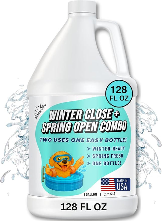 Pool Closing Kit – Winterizing Formula for Above-Ground & In-Ground Pools | Liquid All-in-One Treatment + Spring Opening Support (1 Gallon), Winterizing Kit, Pool Start-Up, Pool Chemicals