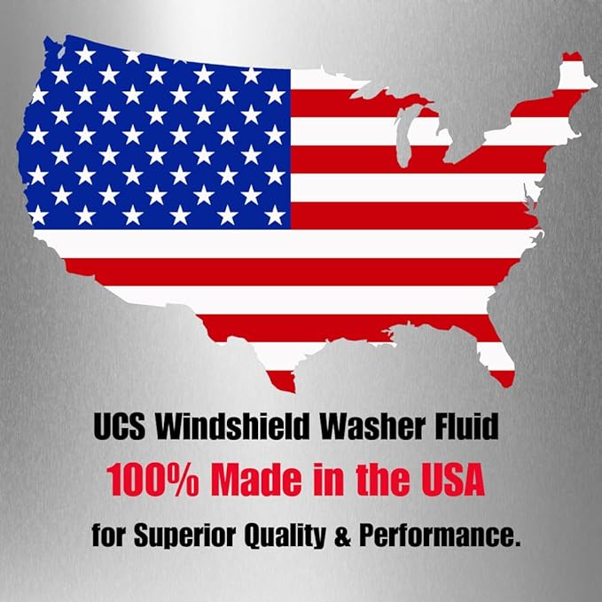 UCS 2-in-1 Windshield Washer Fluid & Bug Remover – Ready to Use, Streak-Free Formula, Removes Bugs, Dirt & Road Grime – 1 Gallon (128 fl oz)