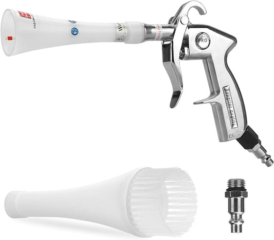 MYPIN Aluminium Car Cleaning Gun with Tapered Nozzle, 6-9.2Bar with 2 Set Nozzle, Pressure Air Blower Blow Gun Producing Powerful Blast of Air for Cleaning Cars, Velvet, Furniture and Carpets