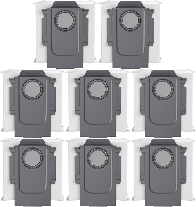 8 Pack Vacuum Dust Bags Replacement Compatible with Roborock S8+, S8 Pro Ultra, Q7 Max+/Max, Q5 Max+, Q8 Max+, S7 Pro Ultra, Q5, Q5+, Q5 Pro+, Q7, Q7+, S7 Max Ultra Vacuum Accessories