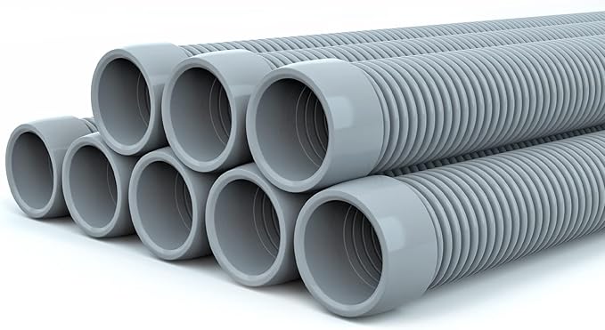 Poolvio Professional Swimming Pool Vacuum Cleaner Hose -1.5” 8 Piece Hoses for Pool Vacuum Extension/Replacement - Compatible with all Major Automatic Swimming Pool Cleaners