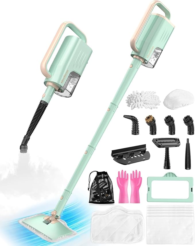 19-in-1 Steam Mop, 1200W Detachable Steam Mops for Floor Cleaning, 230°F Floor Steamer with 2 Modes, 3-Level Control & 350ML Tank for Hardwood, Carpet, Tile, Grout