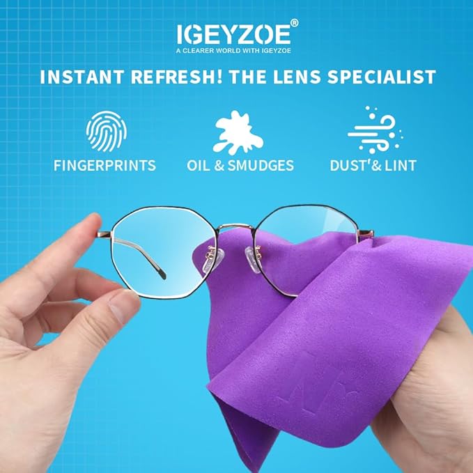 8-Pack Microfiber Lens Cleaning Cloth, Lint-Free & Scratch-Free, Instantly Cleans Glasses, Screens, Camera Lens, VR/AR Headsets, Reusable & Washable (4 Colors)