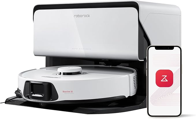 roborock S8 Max Ultra with Auto Water Refilling and Drainage System Robot Vacuum and Mop, FlexiArm Design, Smart Dirt Detection, Self-Emptying, 8000Pa Suction for Various Floors, Pet Hair, White