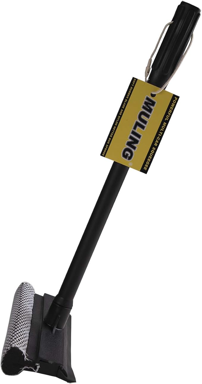 Window Squeegee Cleaning Tool Window Cleaner Car Squeegee Windshield Cleaning Sponge and Rubber Squeegee,BlackM