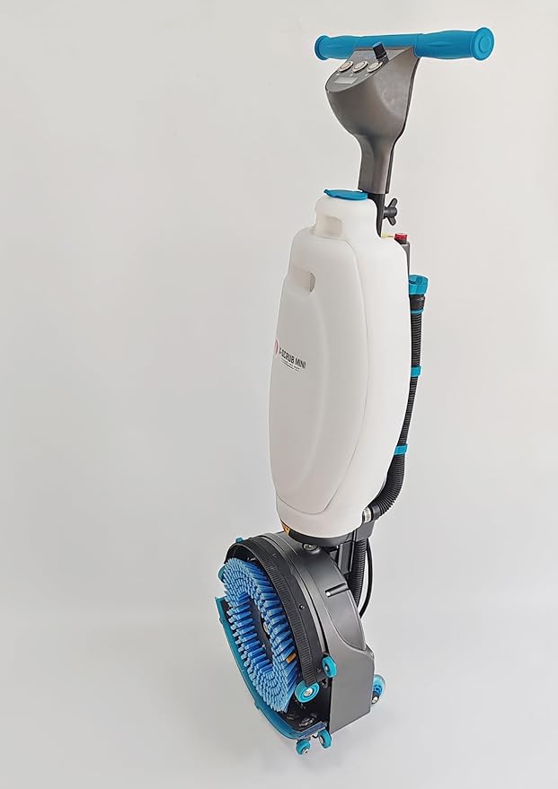 X-Scrub® Mini 11" Commercial Grade Automatic Floor Scrubber | Forget the mop and get in all the tight spots with the X-Scrub Mini. Efficiently scrubs the floor and leaves it dry.