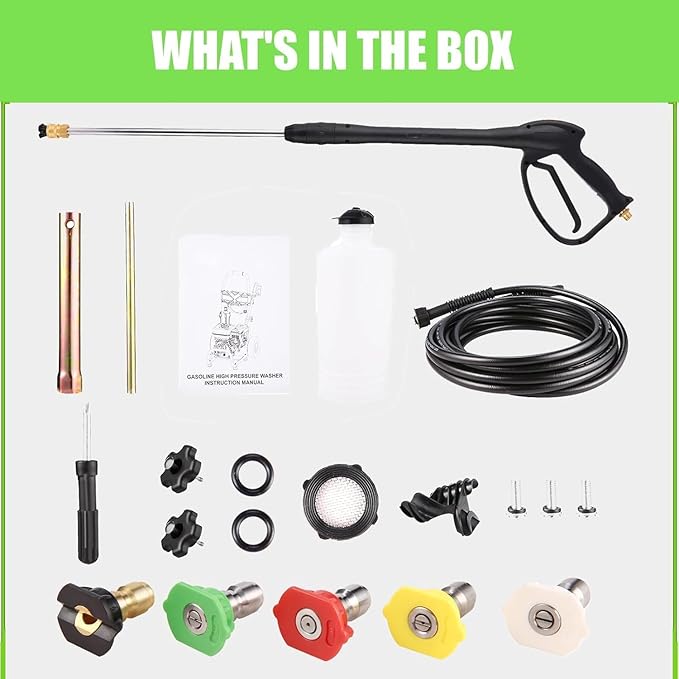 4200PSI Gas Pressure Washer, 4.0GPM Heavy Duty Power Washer with 5 Quick Connect Nozzles, 25ft Flexible Hose and 0.5Gal Soap Tank, 212cc 7.0 HP Engine, EPA/CARB/ETL Compliant, Gray