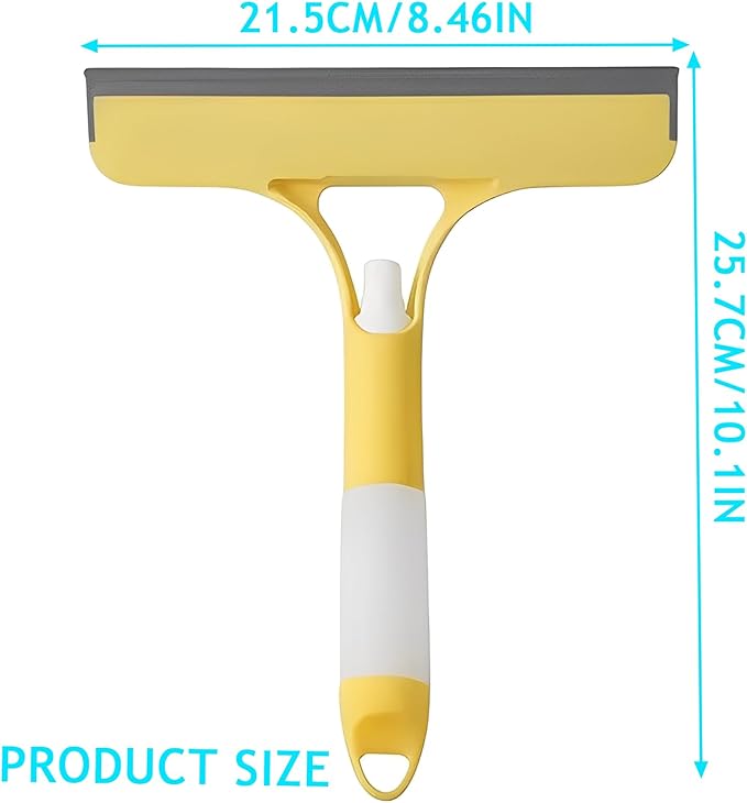 3-in-1 Window Cleaning Scraper with Spray, Squeegee & Scrubber – Multi-Function Glass Cleaner for Home, Car, Shower, and Kitchen, Streak-Free and Ergonomic Design