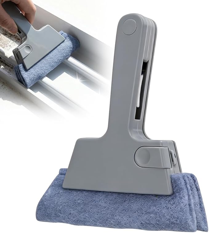 Magic Window Track Cleaner, Window Groove & Track Cleaning Brush Tools Set for Window Lides Gaps Tile Lines Shutter Car Vents (Gray)