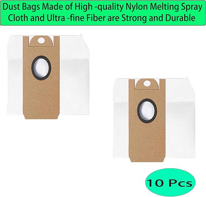 10 Pack Replacement Dust Bags for ionvac SmartClean V4 Robovac Self Emptying and lydsto G2 Robot Vacuum Bag Accessories