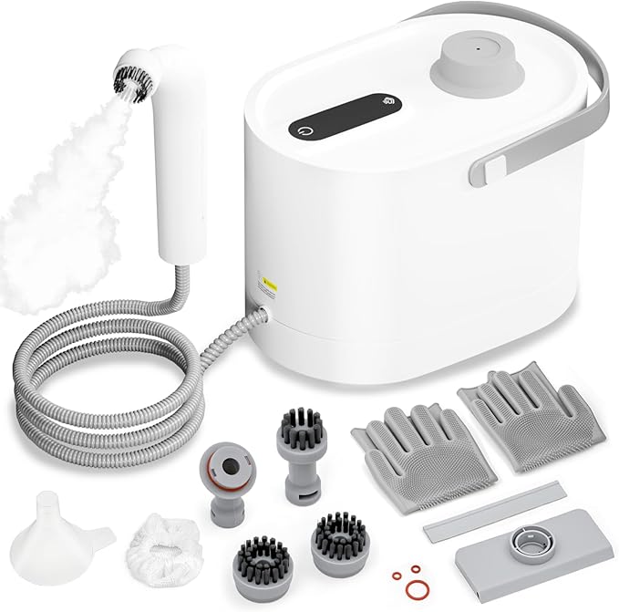 Steam Cleaner for Home, All-in-One Kit Handheld Steamer for Cleaning, 15s Heat-Up, Steam Adjustable, Suitable for Tile, Grout, Window, Bathroom, Kitchen, Fabric