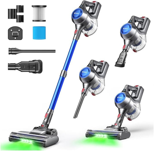 Cordless Vacuum Cleaner, 40Kpa Powerful Suction Stick Vacuum Cleaners for Home, 45 Mins Runtime, 1.6L Dust Box, Anti-Tangle, 8-in-1 Rechargeable Vacuum for Hardwood Floor, Carpet, Pet Hair